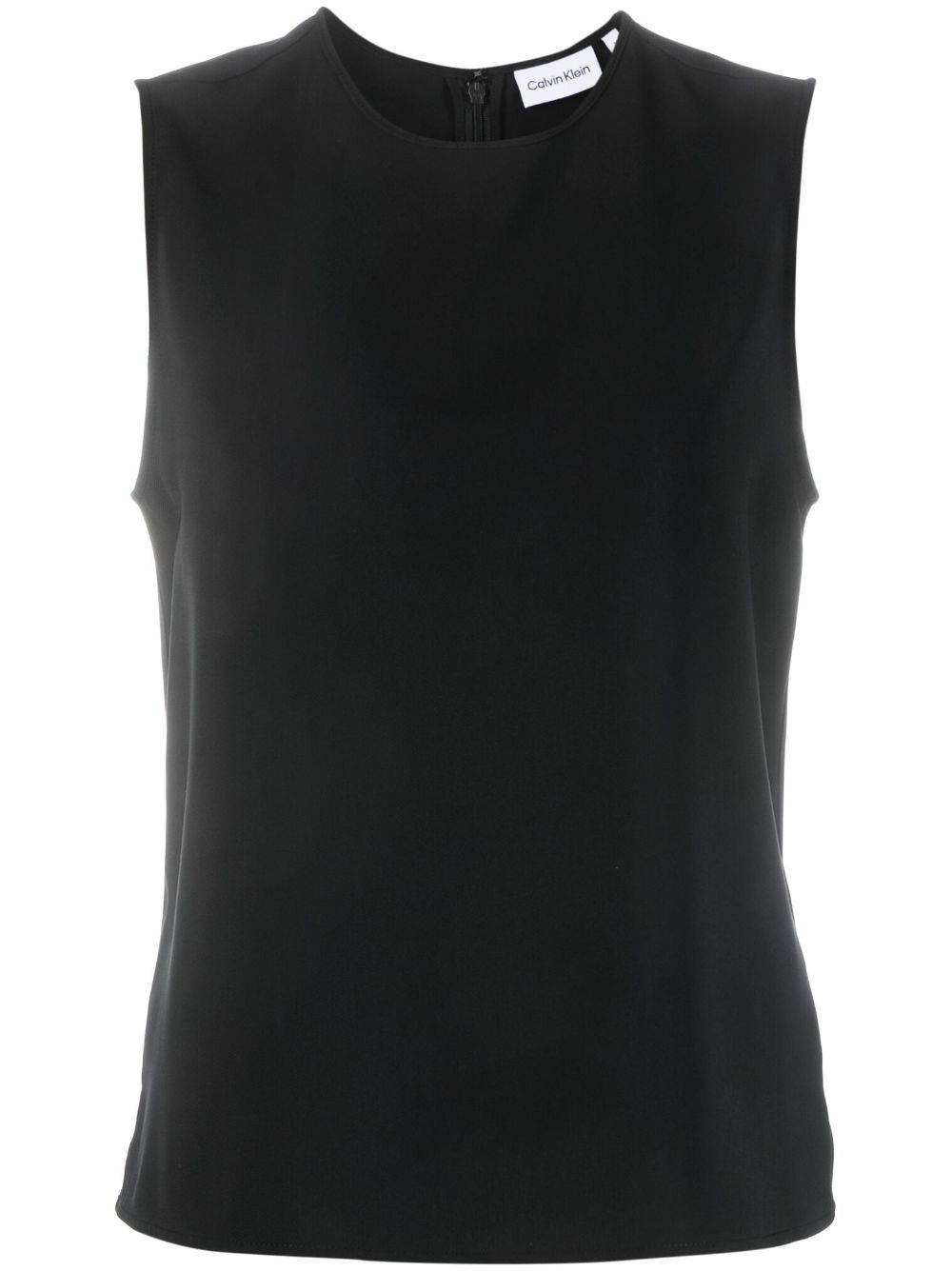 Sleeveless round-neck top - Black