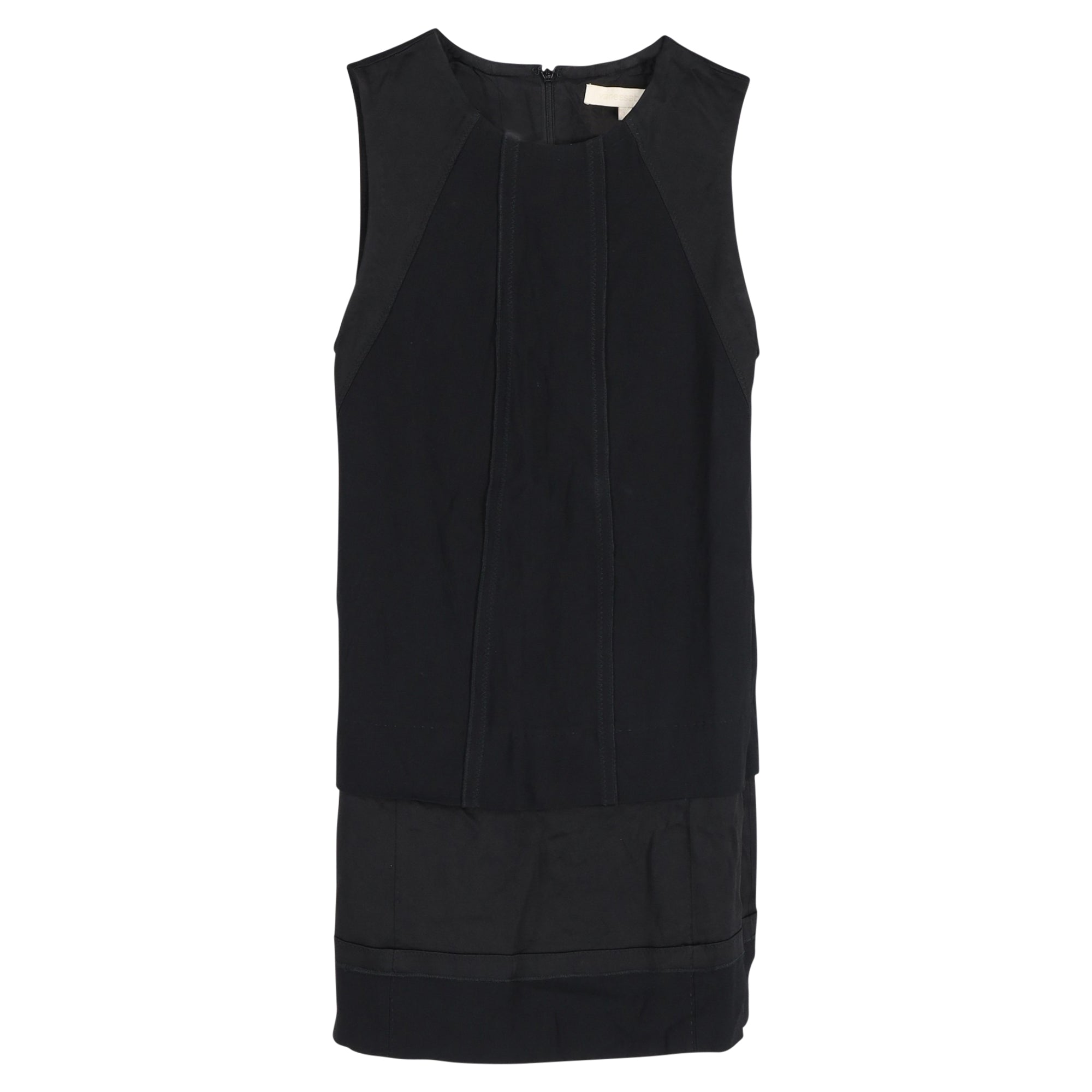 Vanessa Bruno Patchwork Sleeveless Dress in Black Cotton