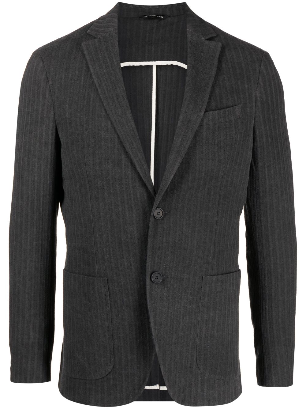 Striped single-breasted blazer - Grey