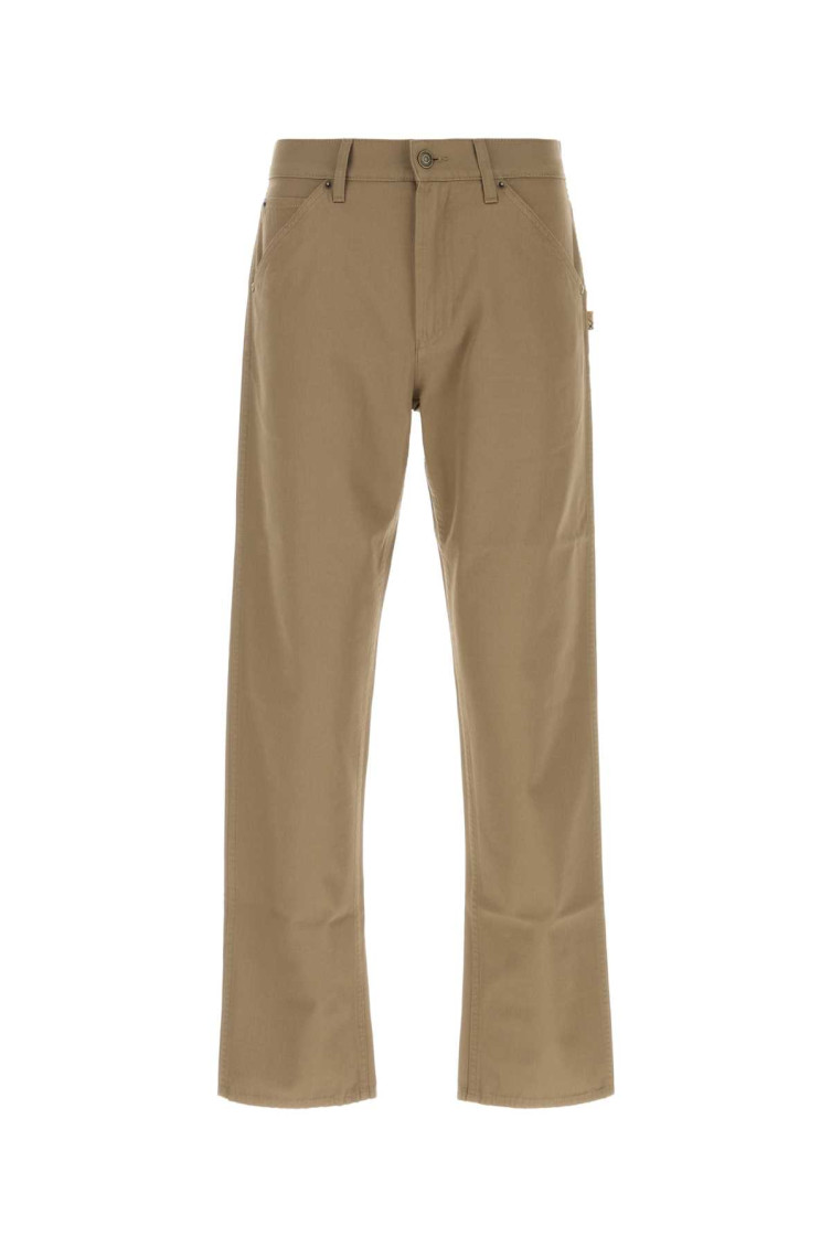 Burberry - straight leg cotton pants belt loops pocket