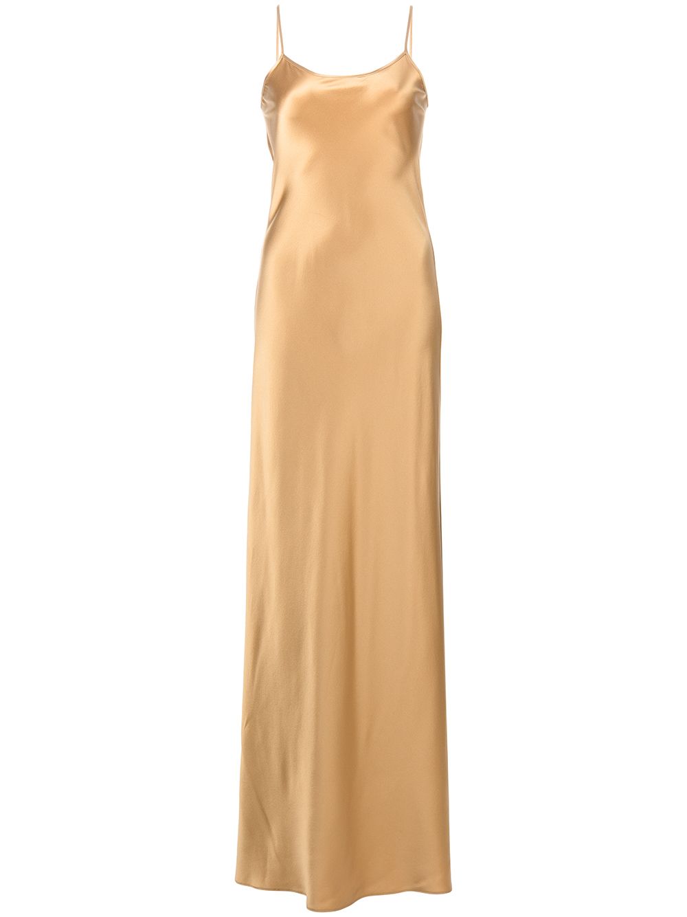 Sleeveless silk maxi slip dress - Gold