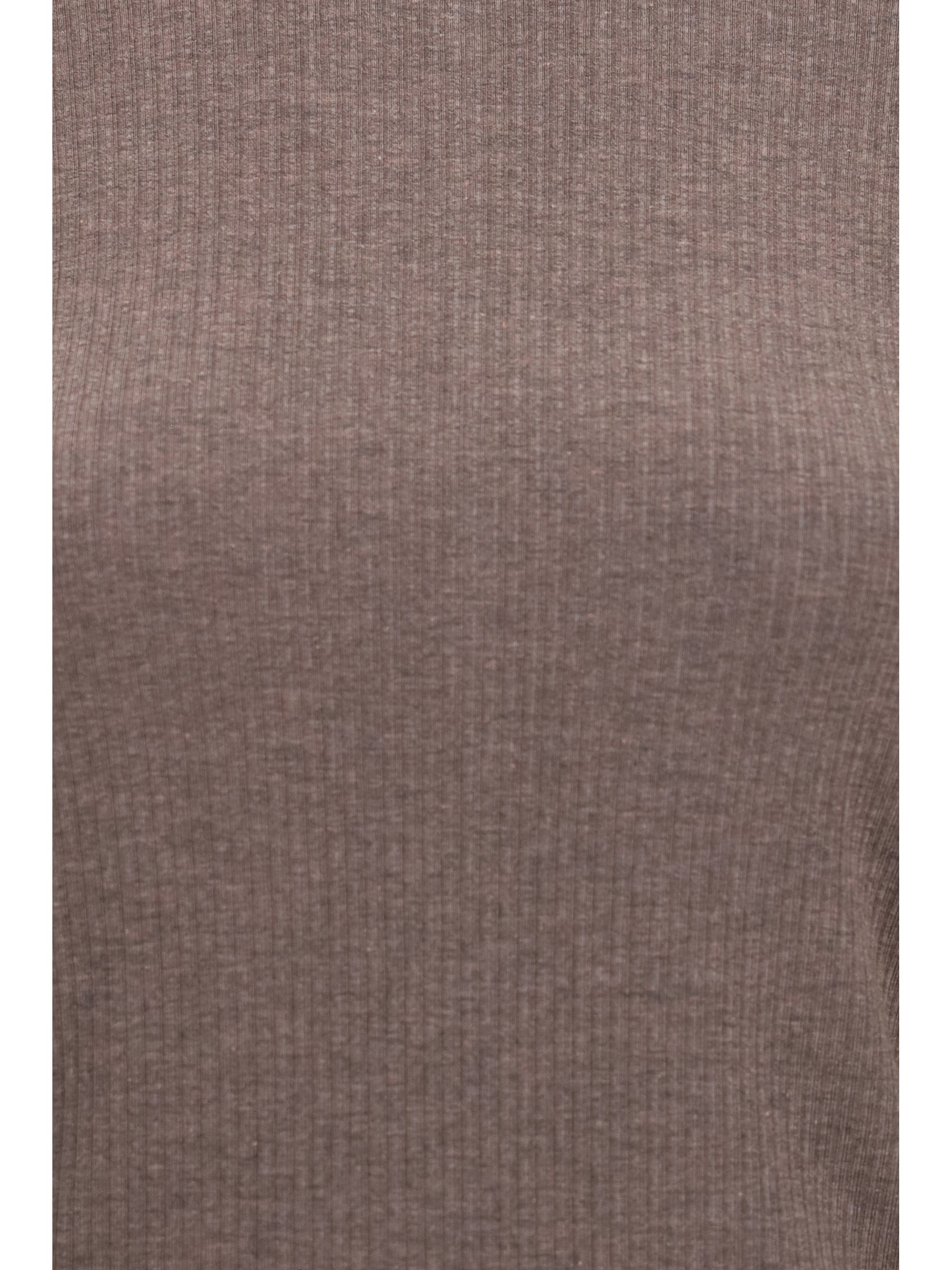 Ribbed Lyocell Sweater — Brown