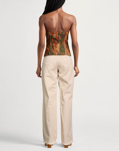Woman Pants Beige Size 27 Cotton, Elastane