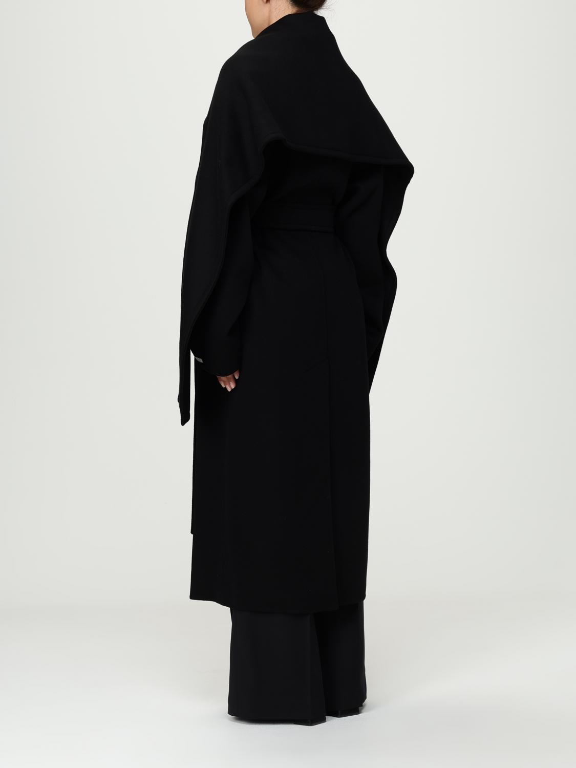 Shawl-collar belted coat - Black