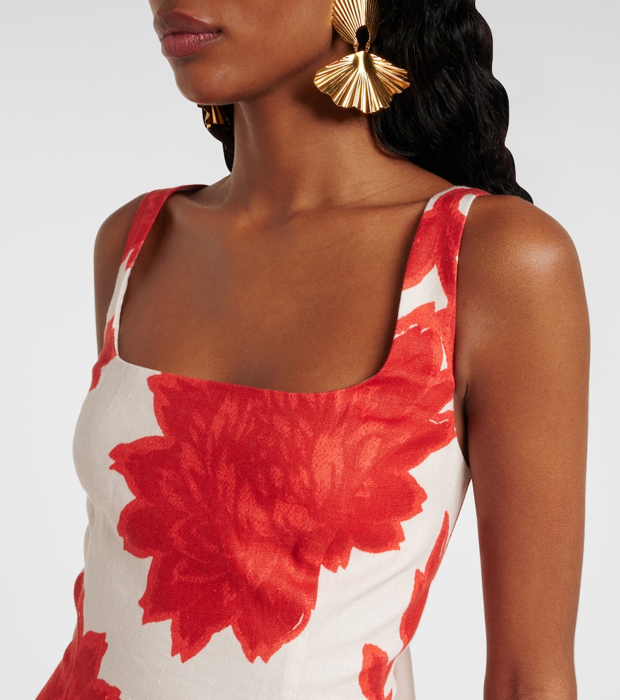 Floral linen maxi dress