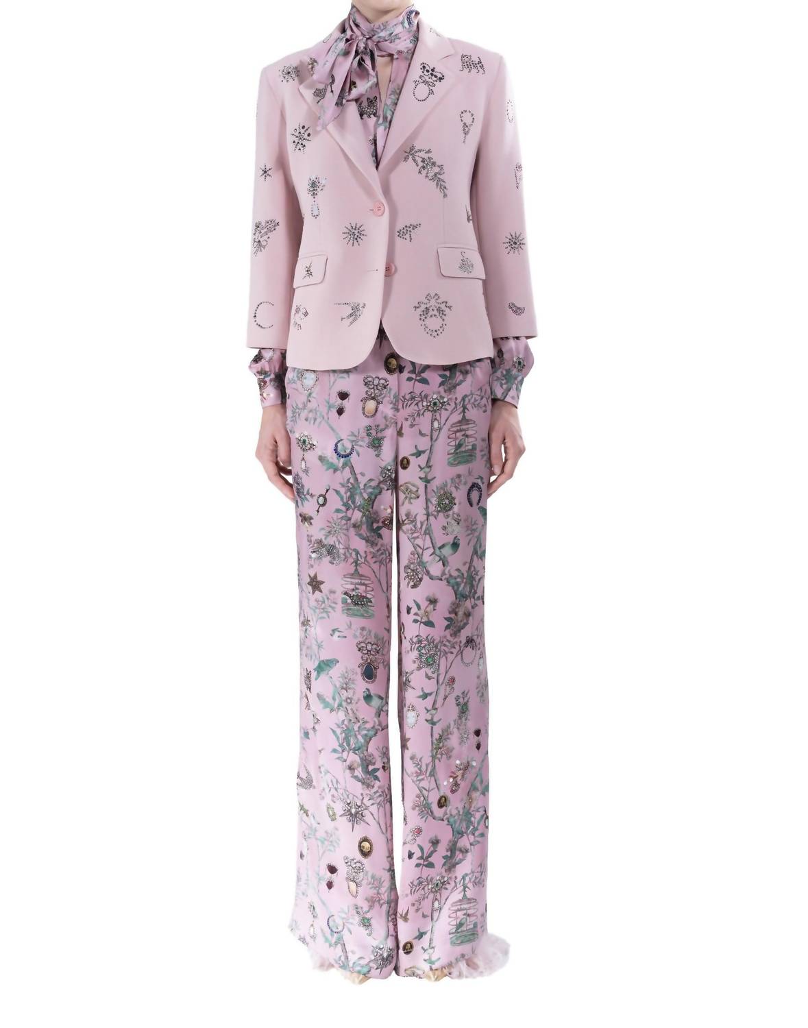 Victorian Pins Bracelet Sleeve Jacket - Plus In Pink