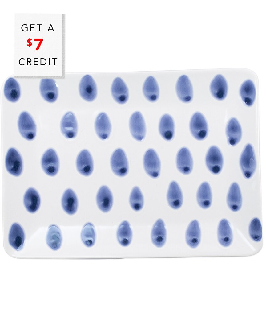 Viva By Santorini Dot Small Rectangular Platter With $7 Credit