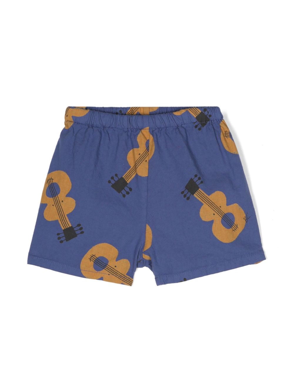 Acoustic Guitar-print shorts - Blue