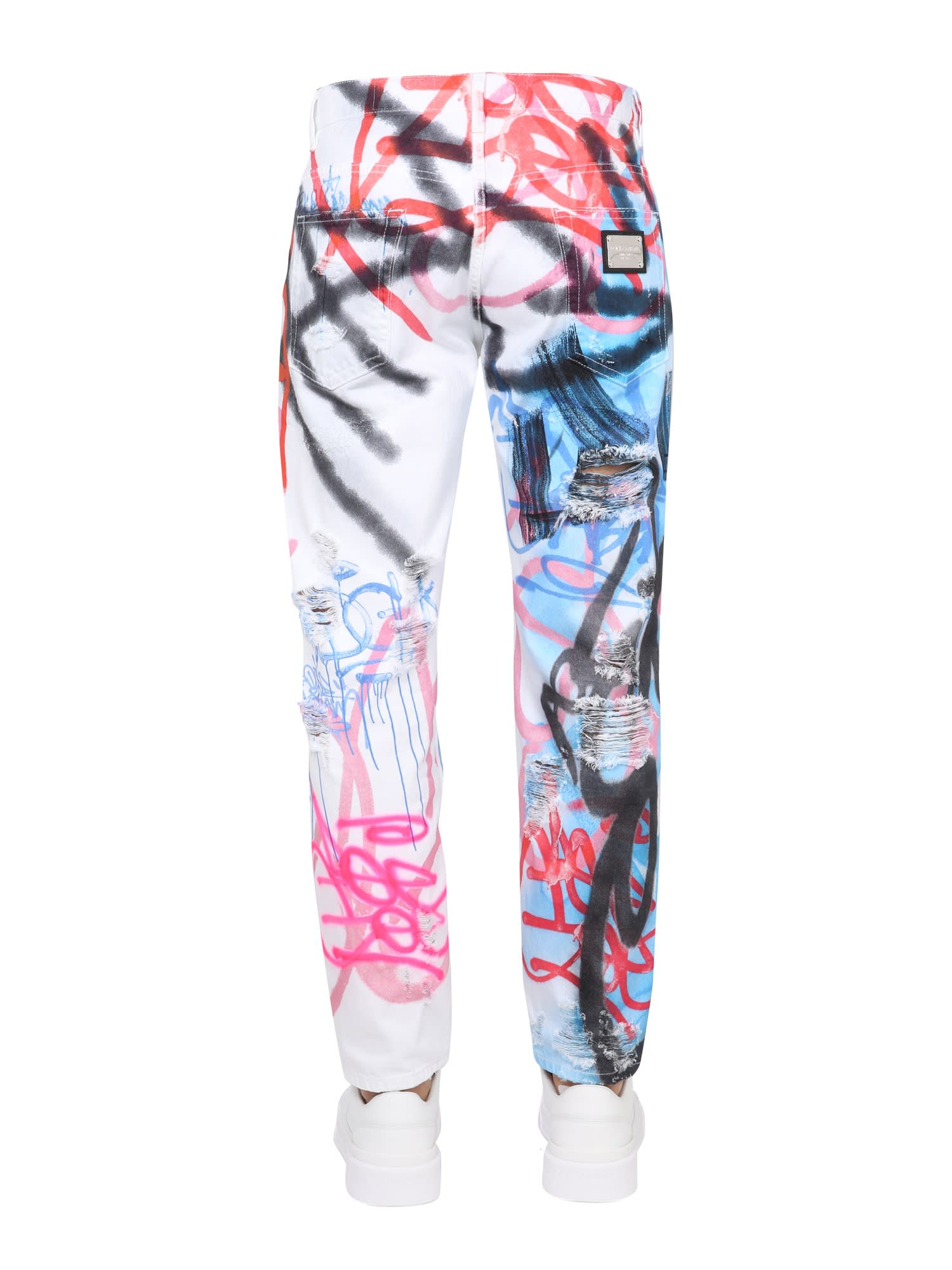 Loom 56 Jeans Stampa Graffiti Colorata