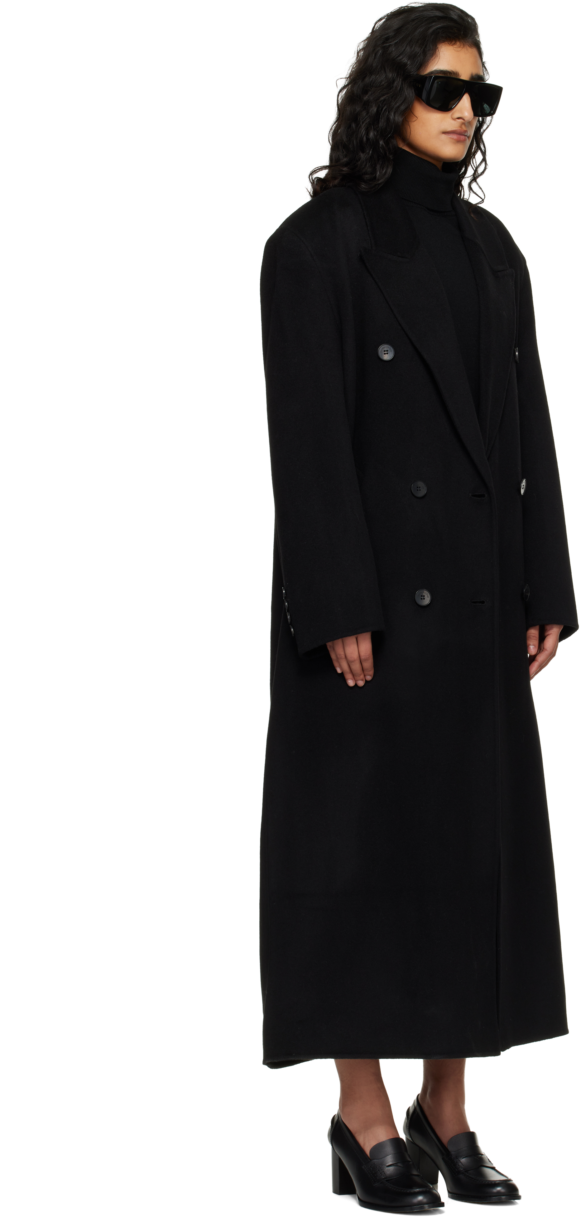 Black Gaia Double Breasted Coat