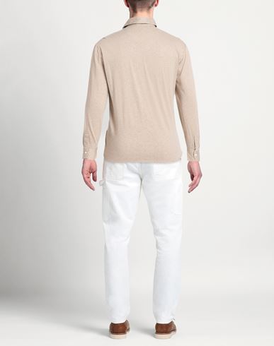 Man Shirt Beige Size 40 Cotton