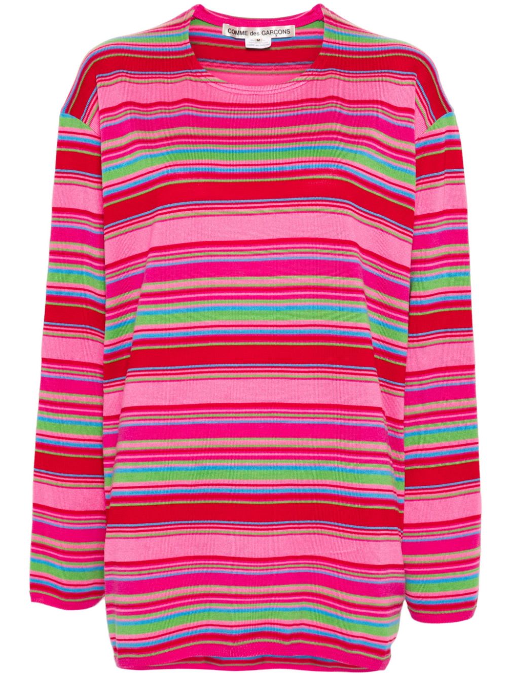 Drop-shoulder striped jumper - Pink