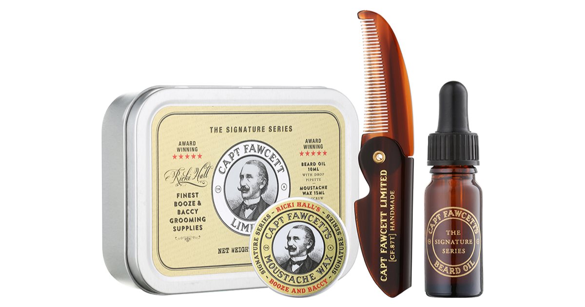 Captain Fawcett Ricki Hall's Beard Kit Oil + Moustache Wax