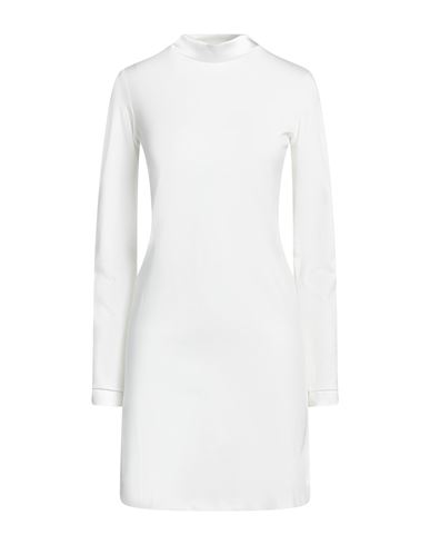 Woman Mini dress White Size 12 Viscose, Polyamide, Elastane