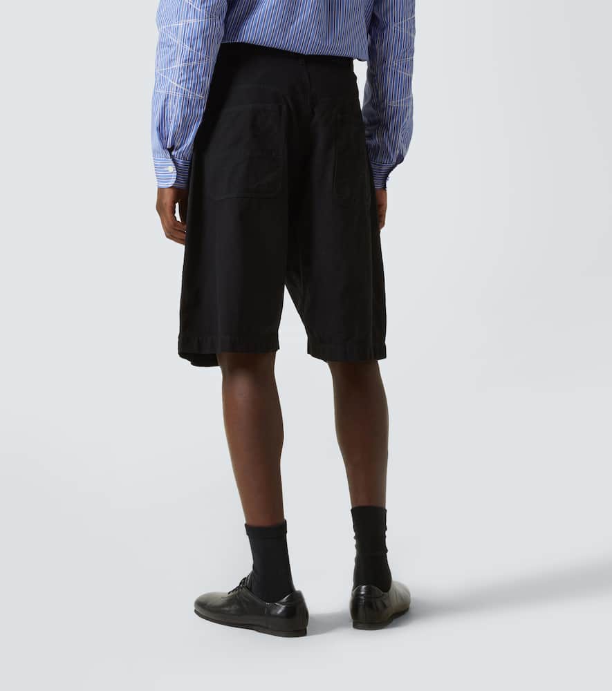 Pleated high-rise shorts