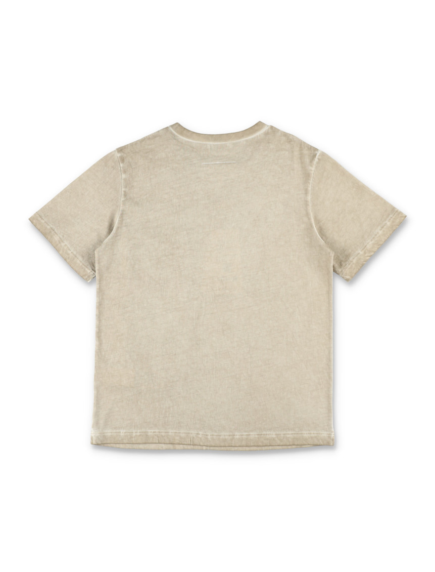 Girls Beige Cotton T-Shirt