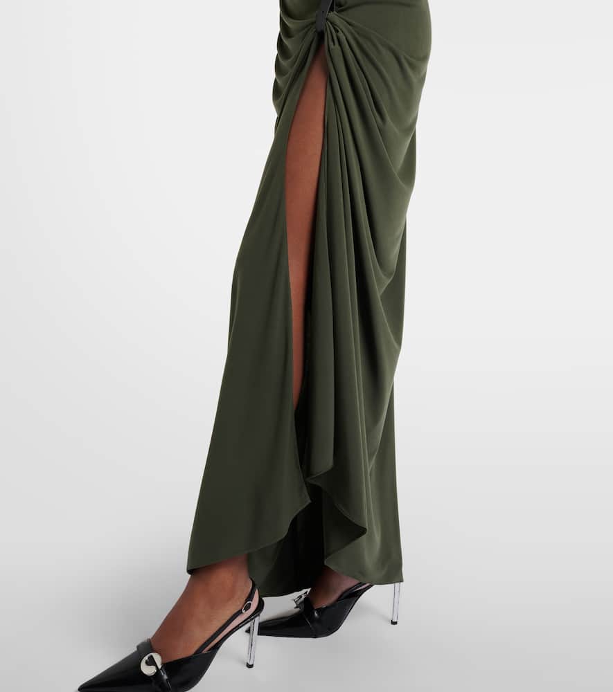 Suspended draped jersey gown