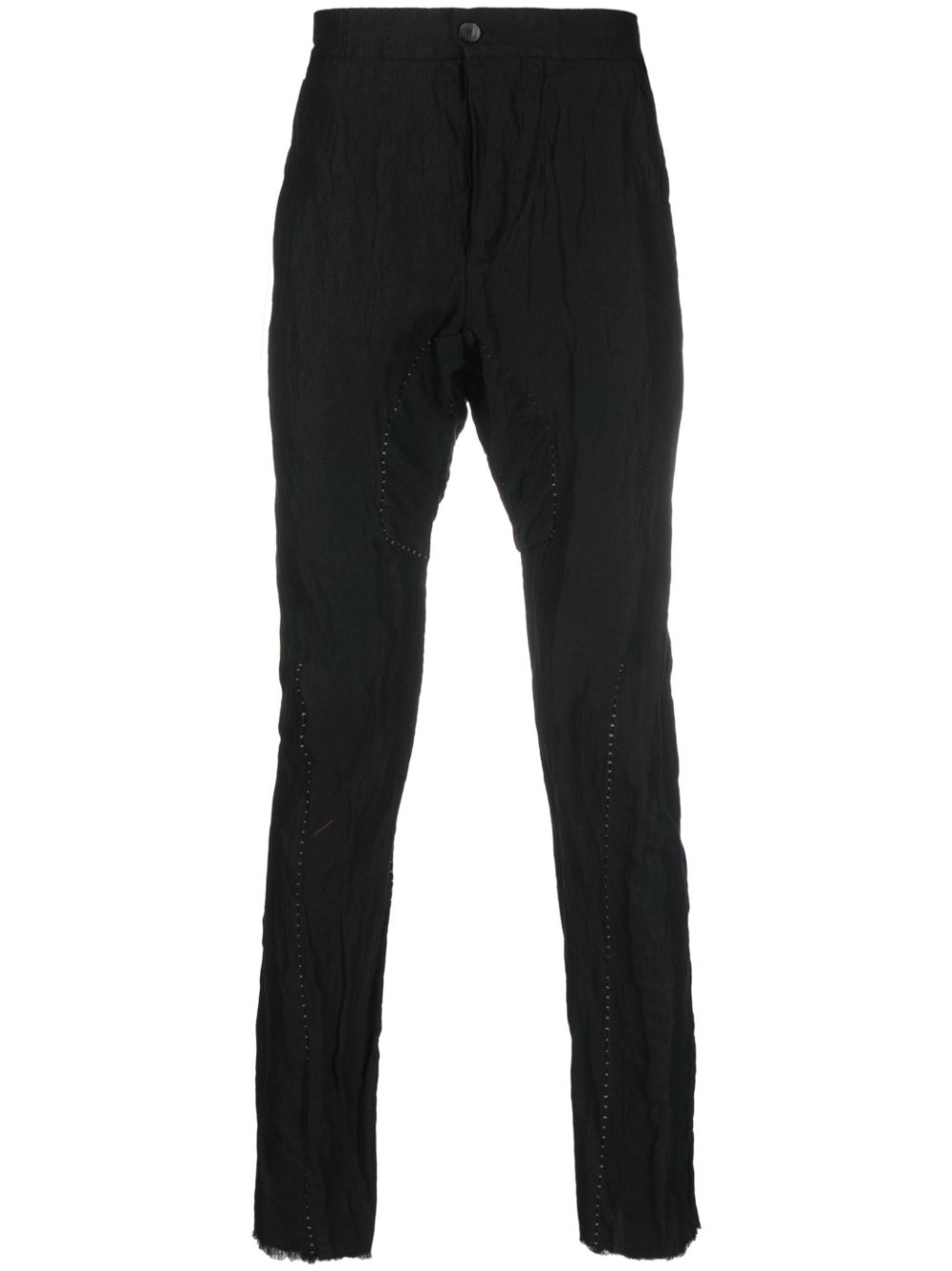 Cotton-blend tapered trousers - Black