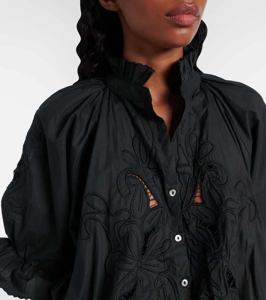 Embroidered cotton poplin minidress