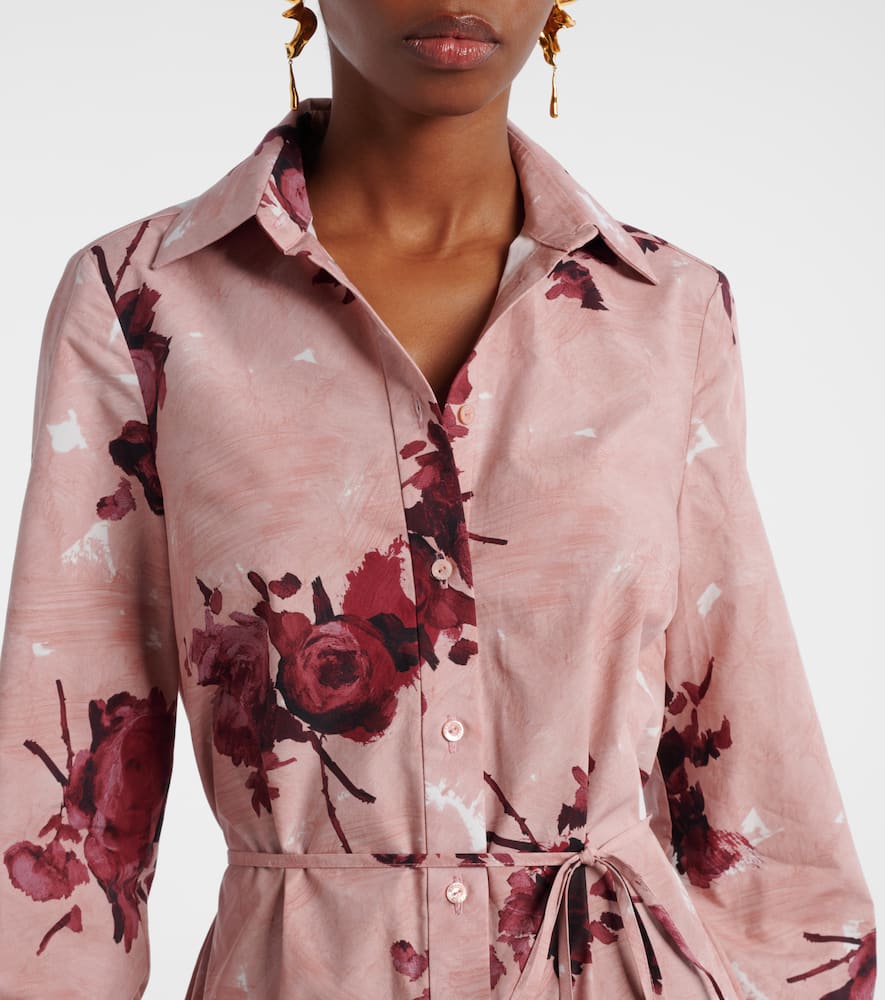 Floral cotton poplin shirt dress