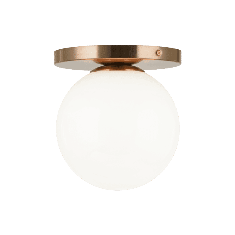 Aged Gold Brass One Light Wall Sconce Ceiling Mount from the Cosmo Collection