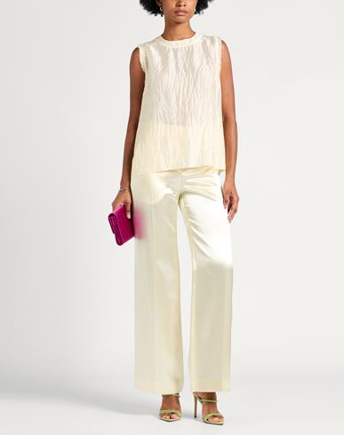 Woman Top Pastel yellow Size 10 Viscose, Silk
