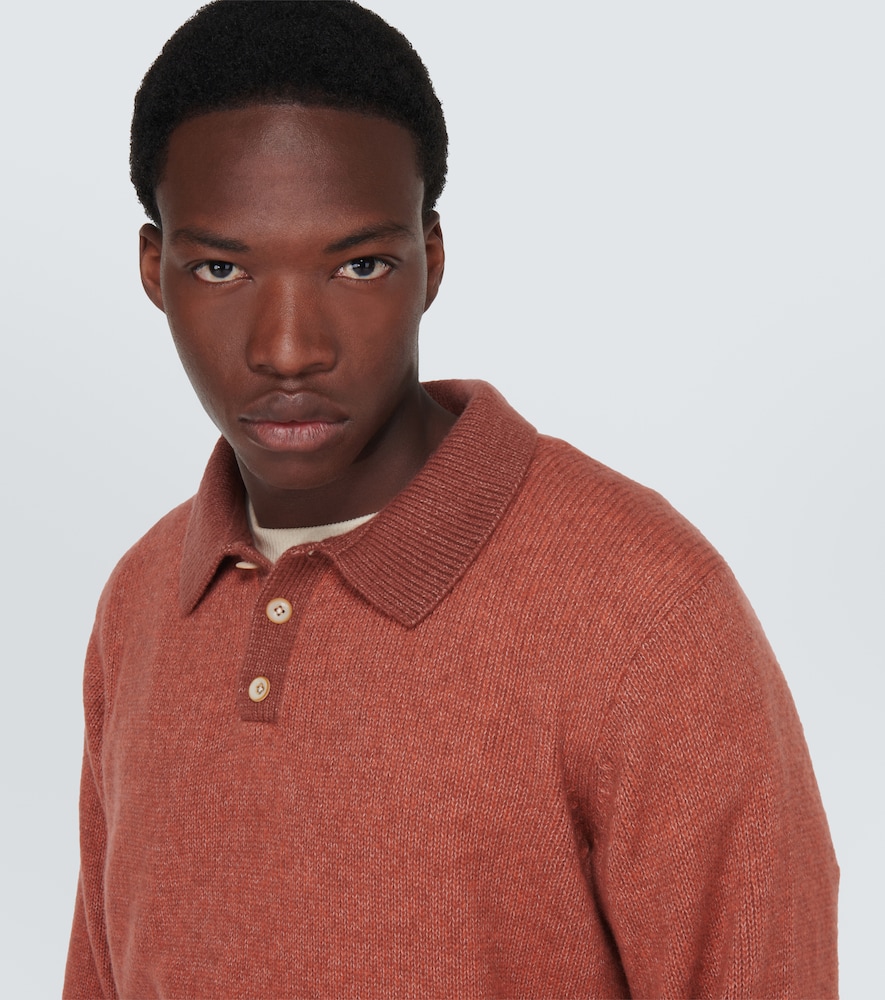 Cashmere and cotton polo top
