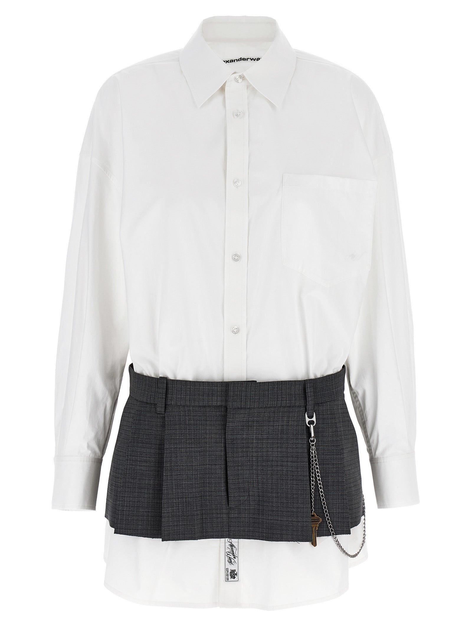Hybrid Shirt-Skirt Cotton Dress — Multicolor