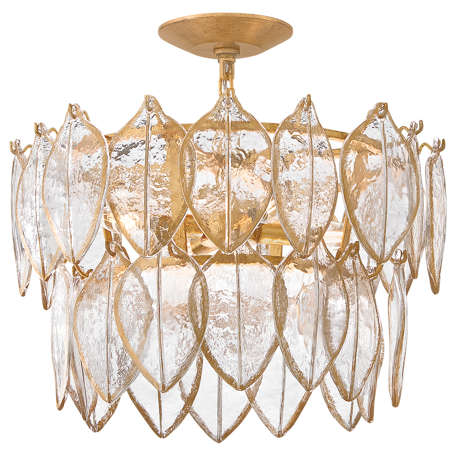 Distressed Brass LED Convertible Semi Flush from the Amira Collection