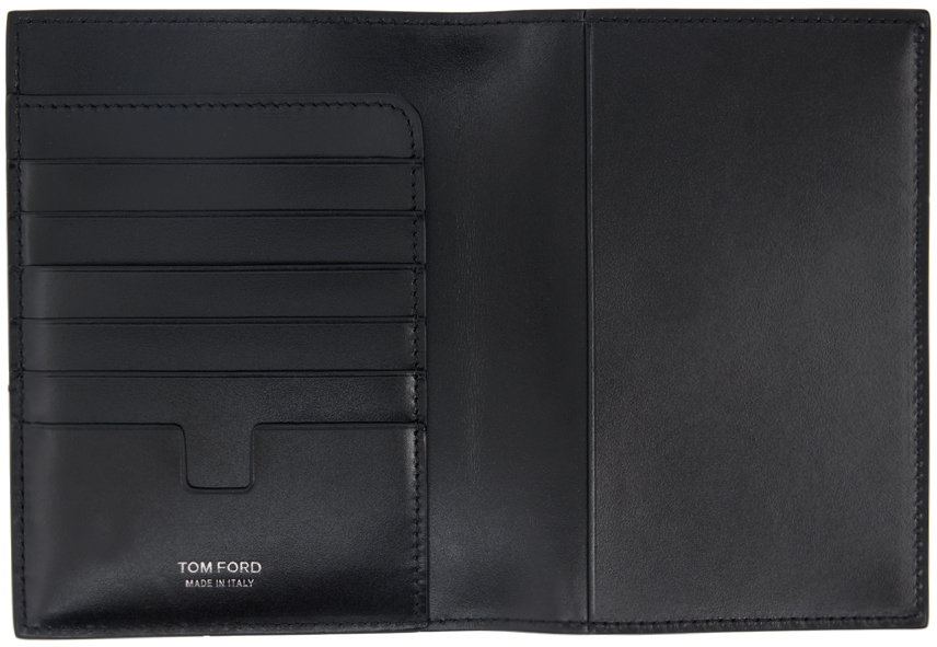 TOM FORD Black Leather T Line Passport Holder