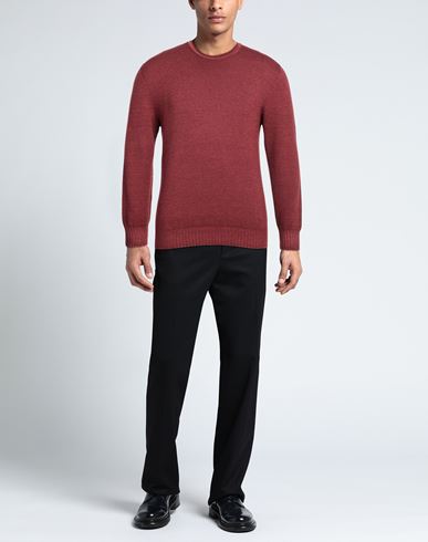 H953 Man Sweater Brick Size 38 Merino Wool