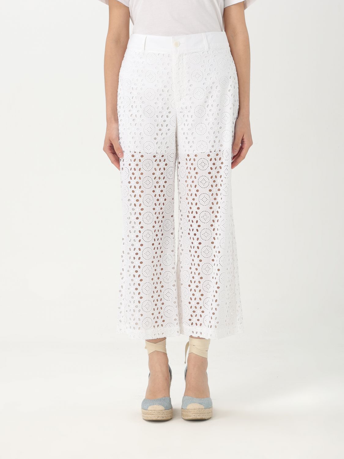 Pants LIU JO Woman color White