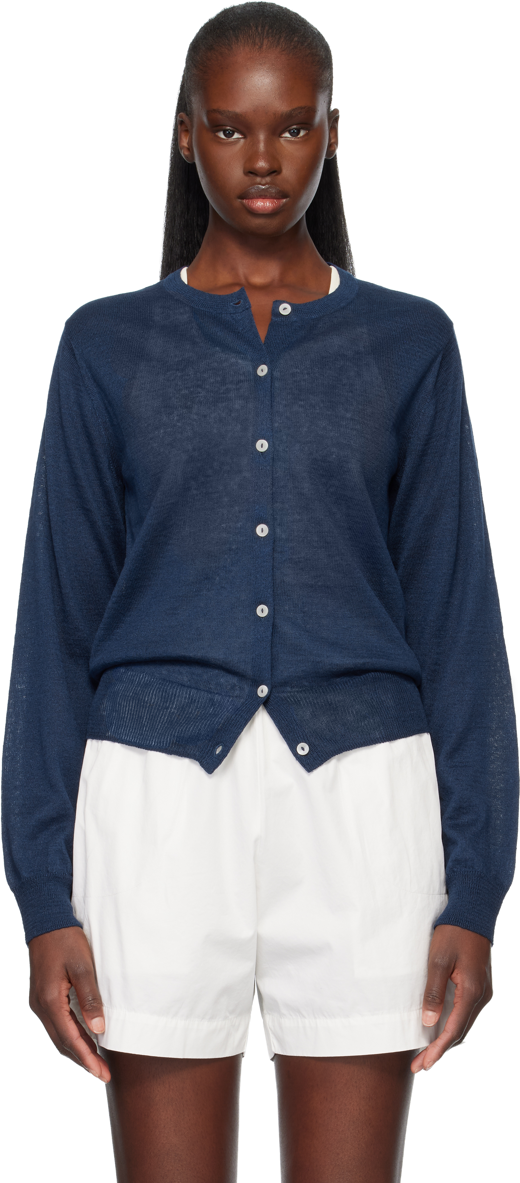 Navy Rola Linen Cardigan