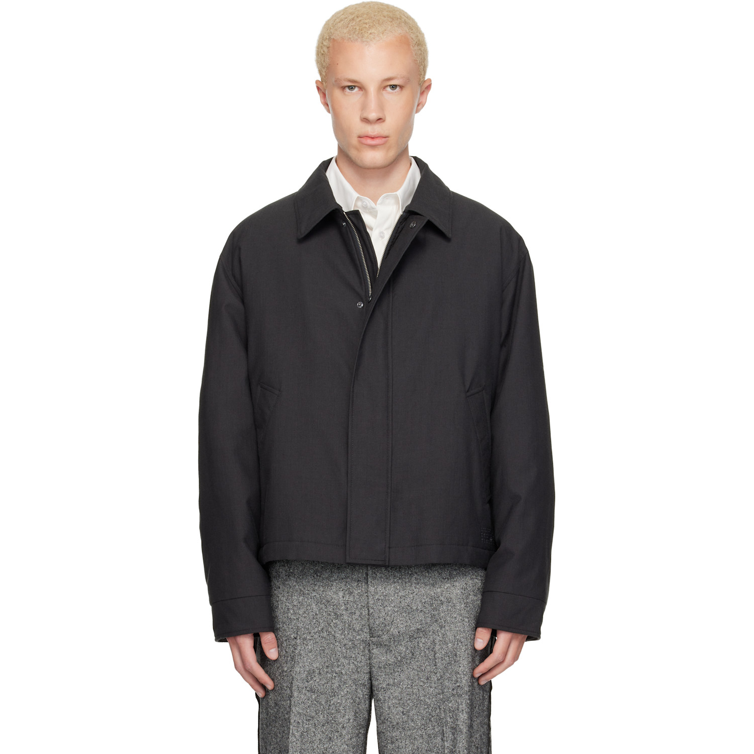 Gray Insulated Cotton Wool Jacket