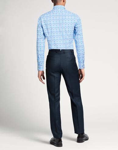 Man Shirt Azure Size 15 Cotton, Elastane