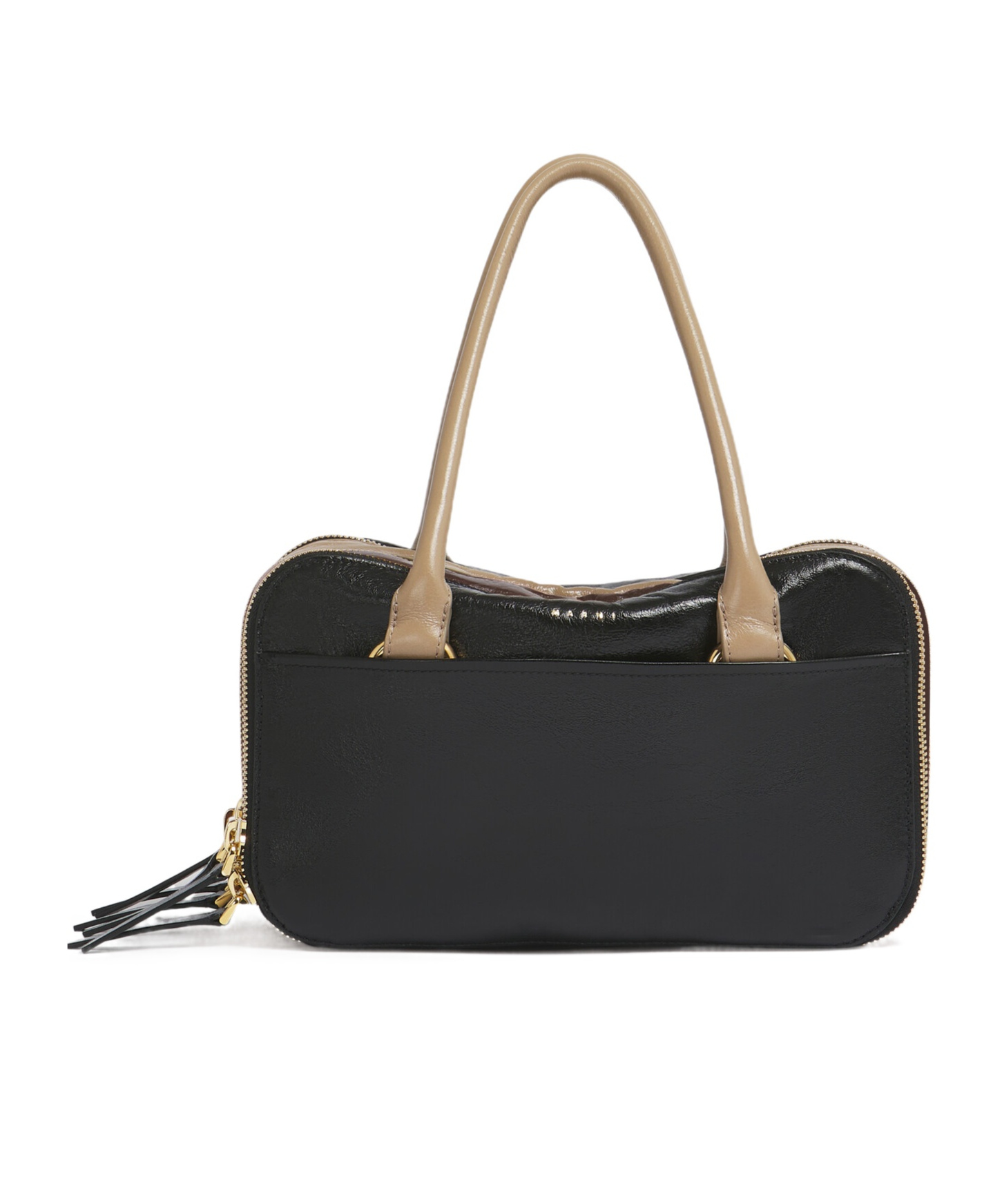 Black, brown and taupe leather small Boxyne bag