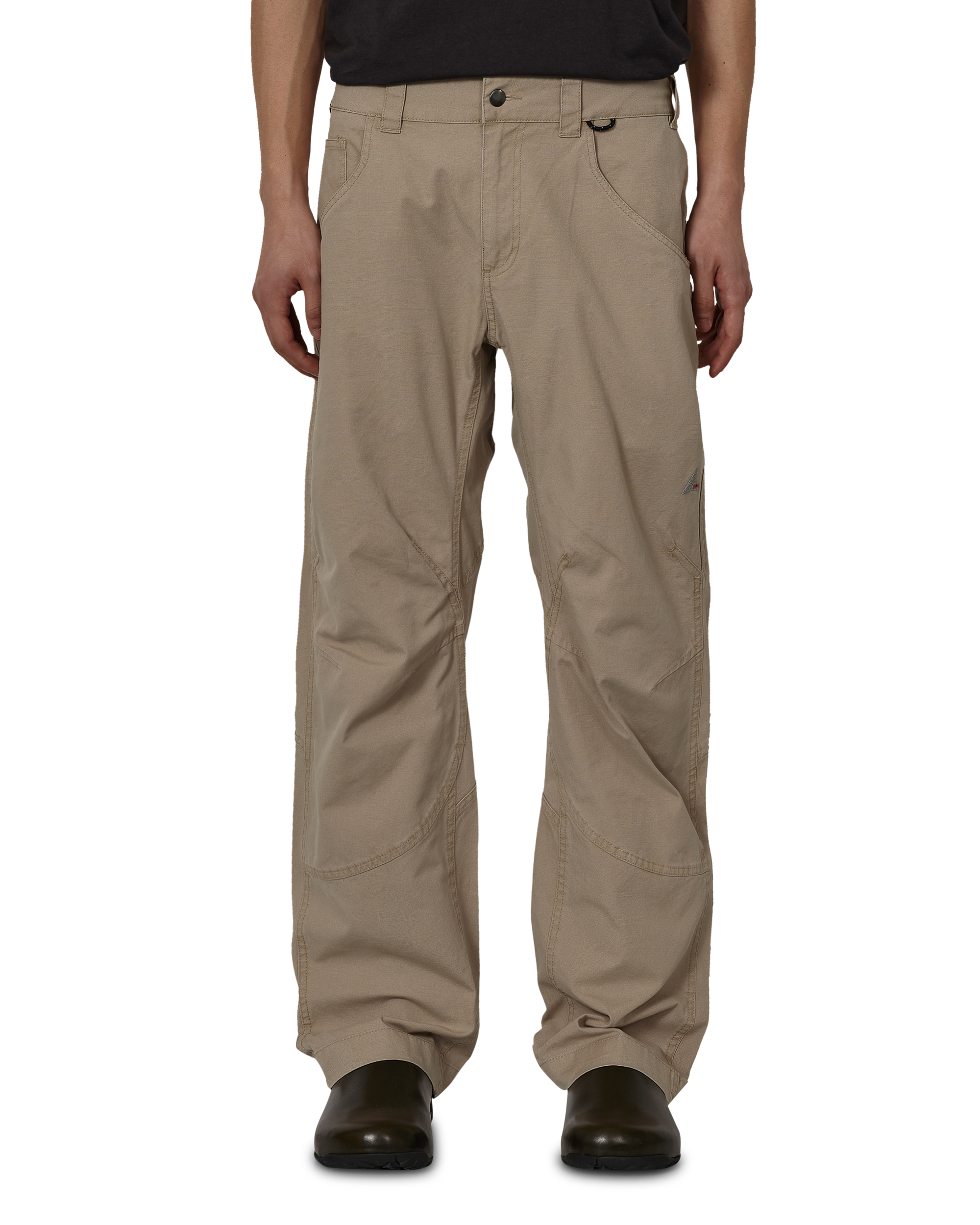 ROA Crimp Shaped Cotton Pants Beige Pants Male