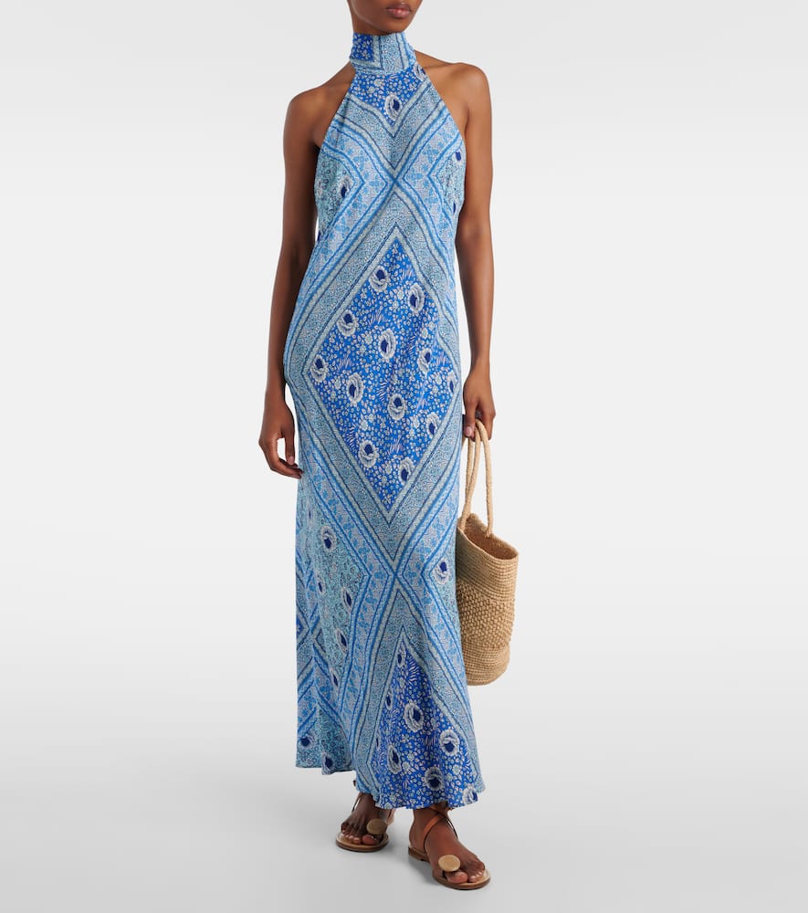 Maura printed satin maxi dress