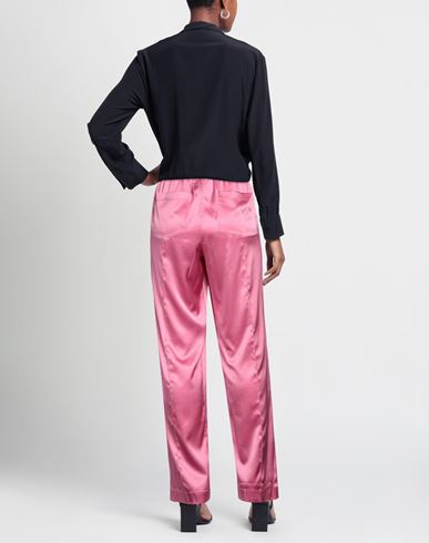 Woman Pants Pink Size L Silk, Elastane
