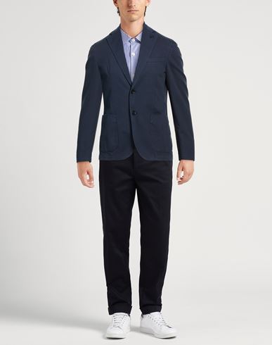 Man Blazer Navy Size 36 Cotton, Elastane