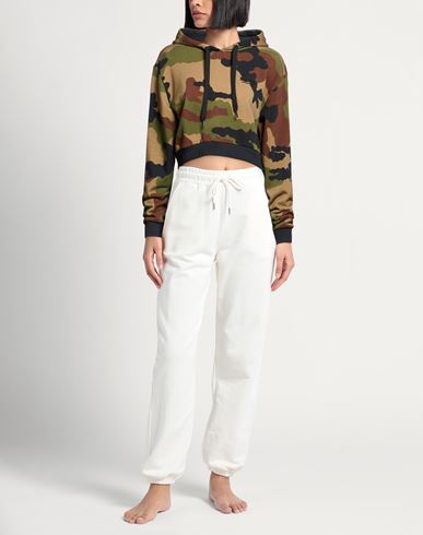 Woman Sweatshirt Military green Size M Cotton, Elastane