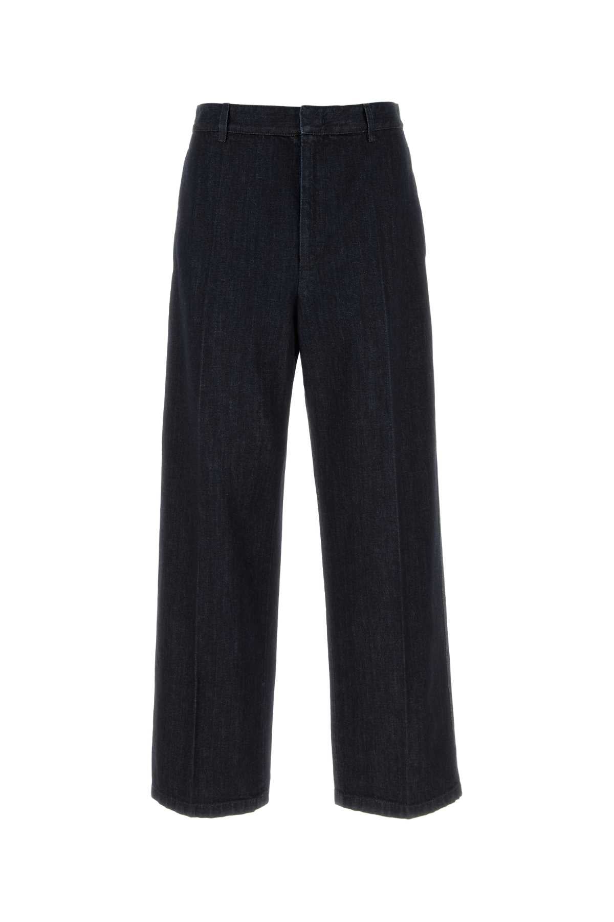 Wide-Leg Denim Jeans — Blue