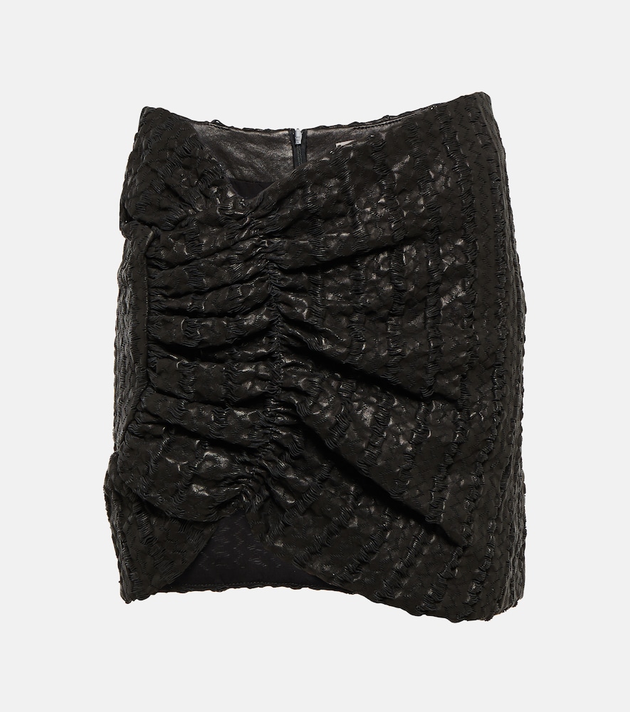 The Mannei Wishaw ruched leather miniskirt