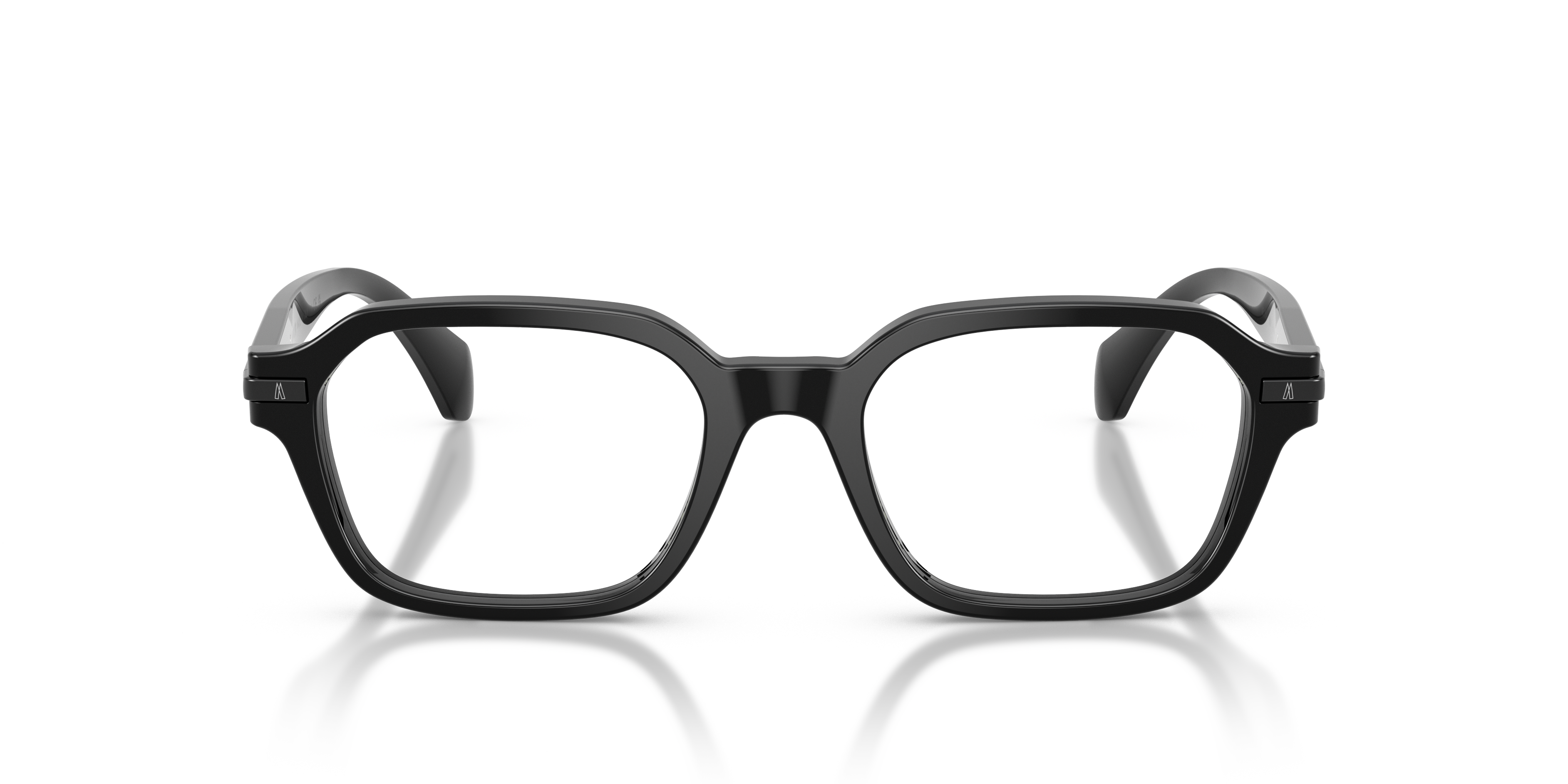 Moncler Unisex Moncler ME2015 3001 Monturas ópticas Acetato Negro Transparente Geométrico Norma