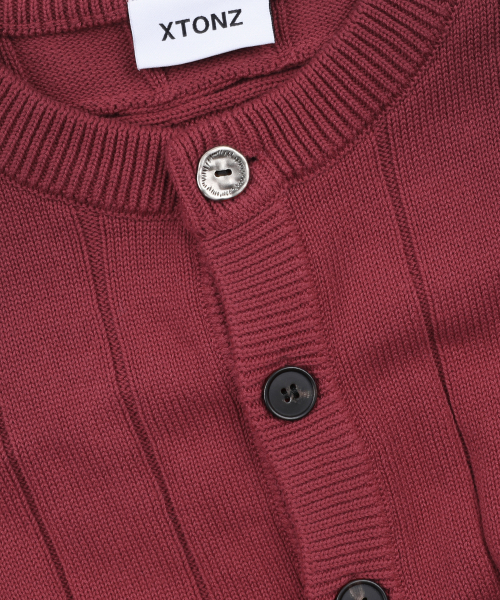 XTK178 Metal Button Round Knit Cardigan