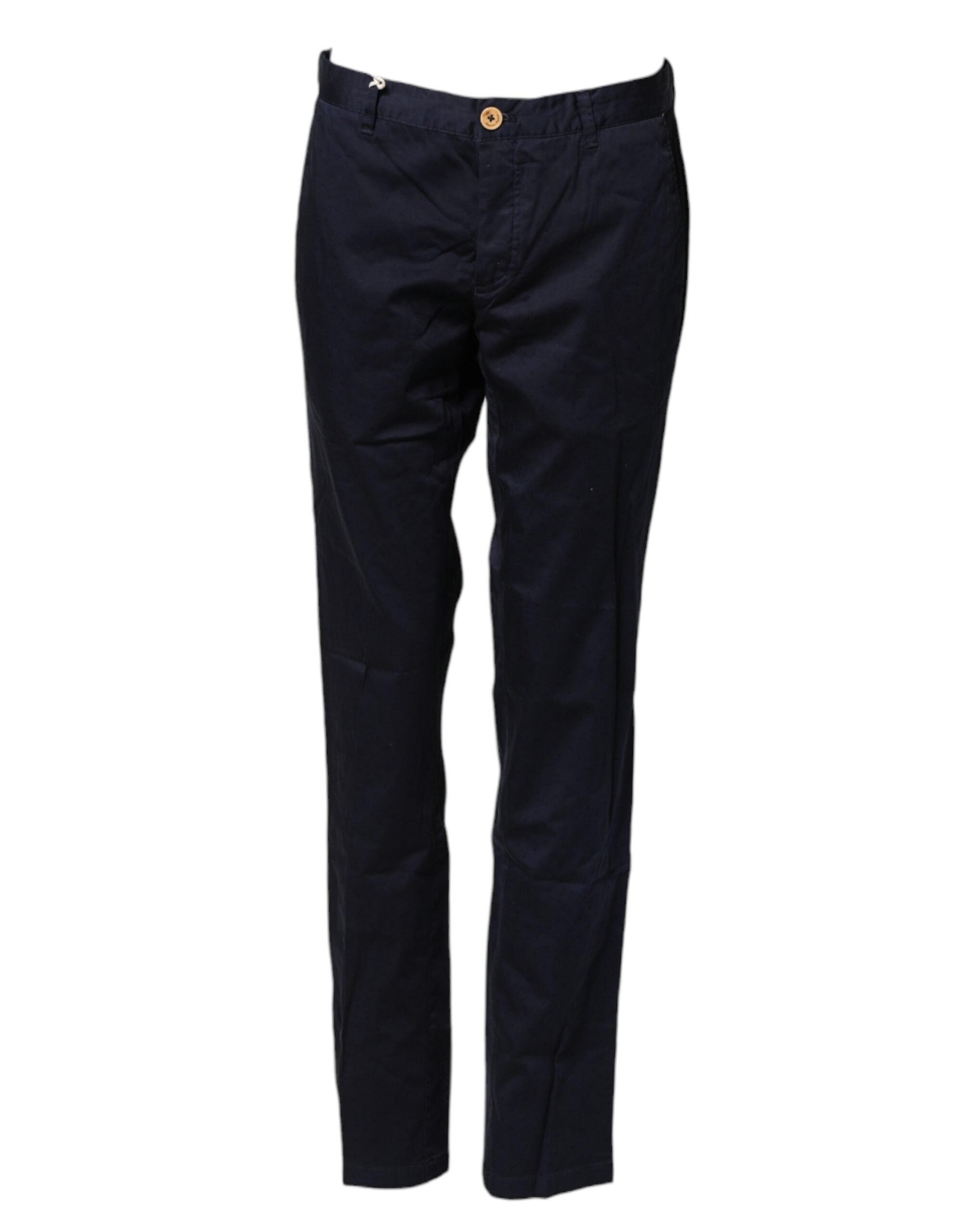 Domenico Tagliente Navy Blue Straight Chino Mid Waist Women's Pants Pre-Owned