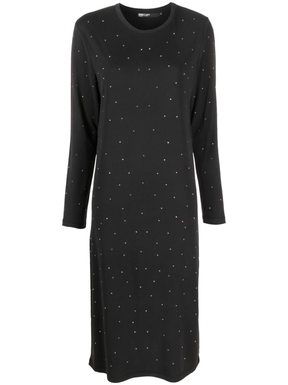 Glitter embellished long-sleeve dress - Grey