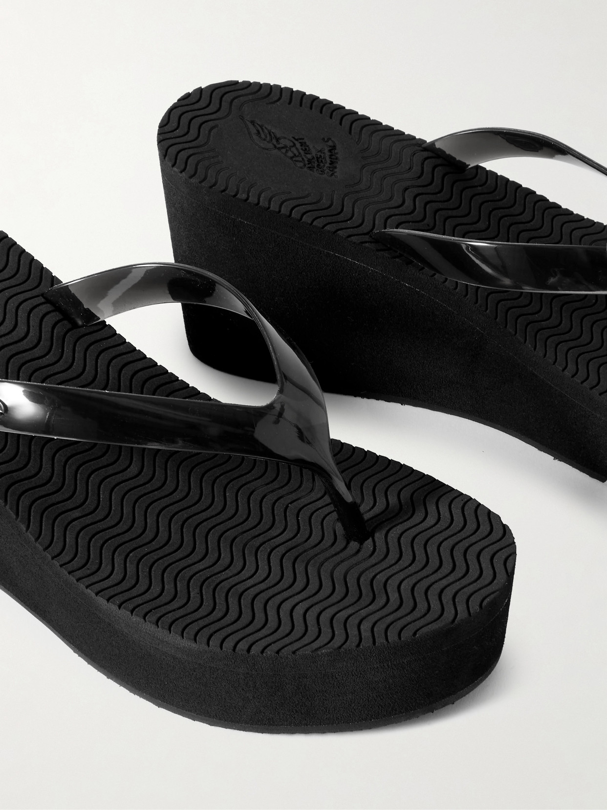 Etheria Pvc Wedge Flip Flops - Black