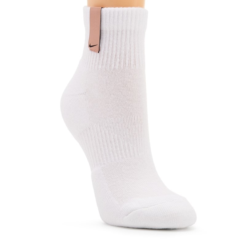 3 Pack Medium Everyday Plus Cushion Script Ankle Socks (White/Pink)