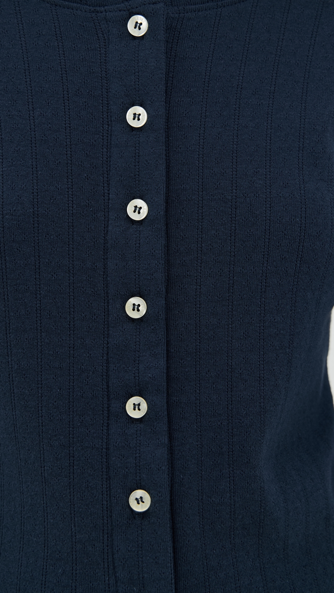 Pointelle Classic Crew Cardigan Midnight 